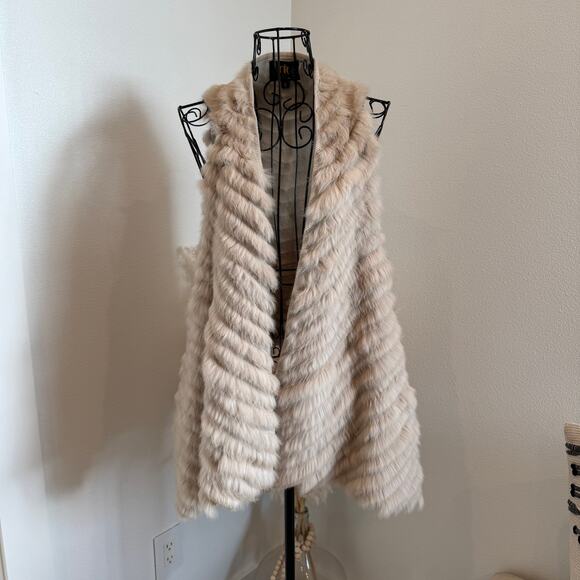 Metric Knits Fur Collection Vintage 90's Rabbit Fur Vest Size Small - Picture 3 of 8